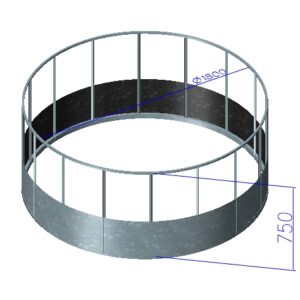 Příkrmiště pro ovce a telata, průměr 180 cm, výška 75 cm pozinkované