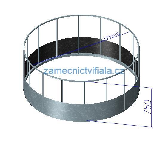 Příkrmiště pro ovce a telata, průměr 180 cm, výška 75 cm pozinkované