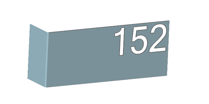 Domovní číslo s ohybem 90°