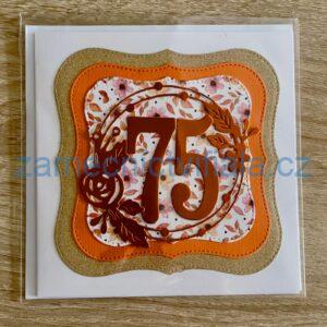 Přáníčko 75 oranžové kruh