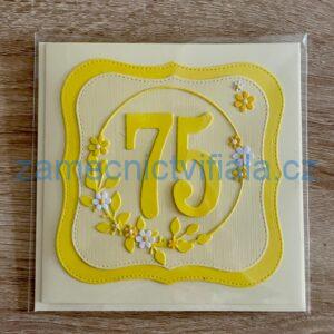 Přáníčko 75 žluté