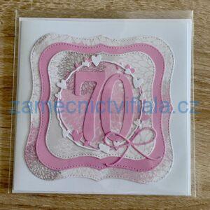 Přáníčko 70 růžové
