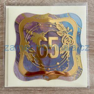 Přáníčko 65 modro-zlaté