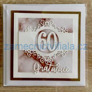 Přáníčko 60 bílé gratulace