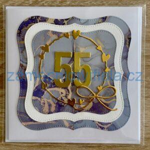 Přáníčko 55 zlaté kruh