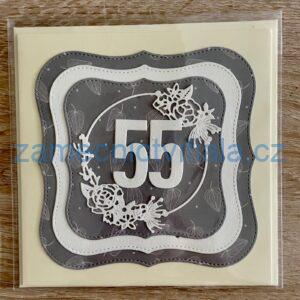 Přáníčko 55 šedé kruh