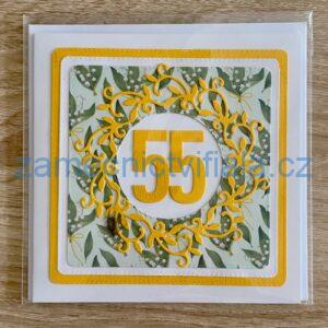 Přáníčko 55 zlaté kruh