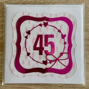 Přáníčko 45 růžová kruh