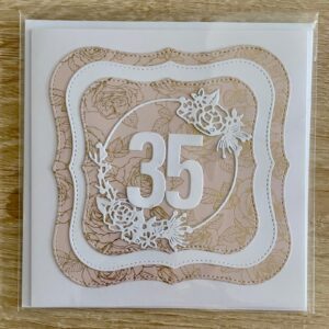 Přáníčko 35 hnědá kruh