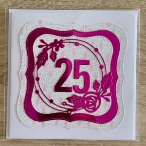 Přáníčko 25 růžová kruh