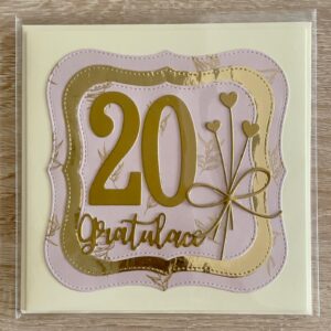 Přáníčko 20 zlaté gratulace