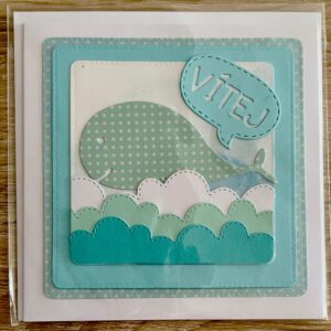 Přáníčko narození miminka motiv velryba