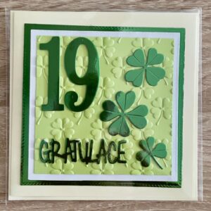 Přáníčko 19 zelená gratulace