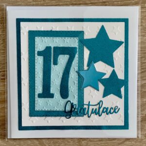 Přáníčko 17 modrá gratulace
